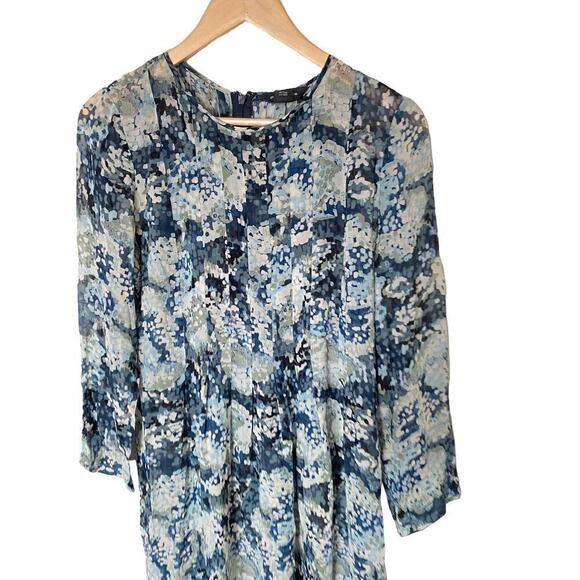 Club Monaco Delaynee Dress Shift Sheer Navy Size 6 - Picture 6 of 14